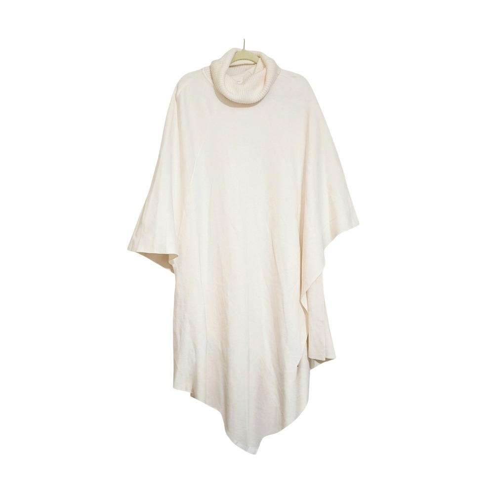 Lou & Grey Womens XS / S Cozycure Quiet Luxury Minimalist Poncho Cape Cream Wrap